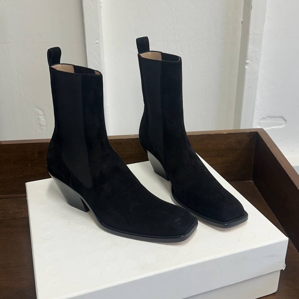 KHAITE Black Suede Men's Boots
